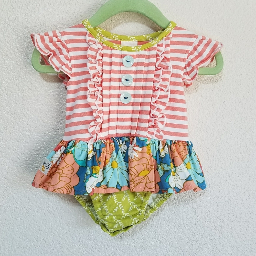 Wildflowers Ruffled Floral Baby Girl's Romper